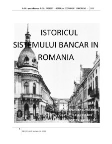 Istoricul Sistemului Bancar în România - Pagina 1
