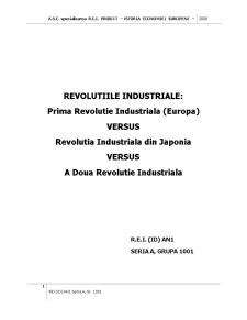 Revoluțiile industriale - prima revoluție industrială vs revoluția industrială din Japonia vs a doua revoluție industrială - Pagina 1