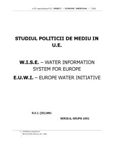 Studiul Politicii de Mediu în UE - Pagina 1