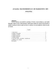 Analiza Macromediului de Marketing din Polonia - Pagina 1