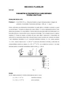 Mecanica fluidelor - parametrii și proprietățile care definesc starea unui fluid - aplicații - Pagina 1
