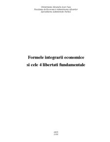 Etapele integrării economice și cele 4 libertăți fundamentale - Pagina 1