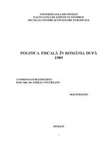 Politica Fiscală în România După 1989 - Pagina 1