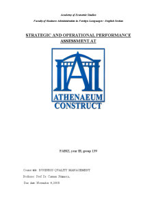 Strategic and operational performance assessment at Athenaeum Construct - Pagina 1