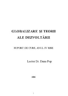 Globalizare și Teorii ale Dezvoltării - Pagina 1