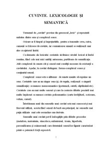 Cuvinte - lexicologie și semantică - Pagina 1