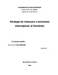 Strategii de Relansare a Turismului Internațional al României - Pagina 1
