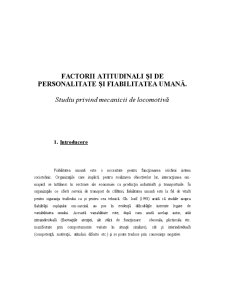 Factorii Atitudinali și de Personalitate și Fiabilitatea Umană - Pagina 1