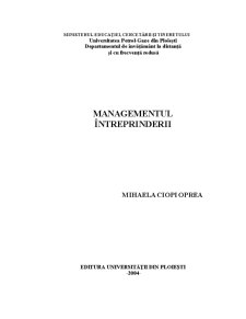 Managementul Întreprinderii - Pagina 1