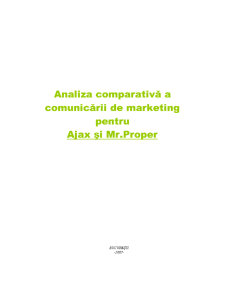 Analiza Comparativă a Comunicării de Marketing - Pagina 1