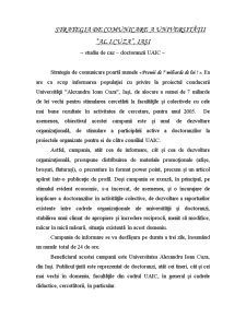 Strategia de comunicare a universității Al.I.Cuza, Iași - Pagina 1