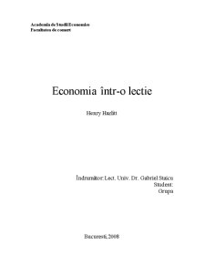 Economia într-o lecție de Henry Hazlitt - Pagina 1