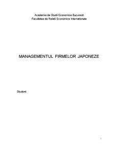 Managementul Firmelor Japoneze - Pagina 1