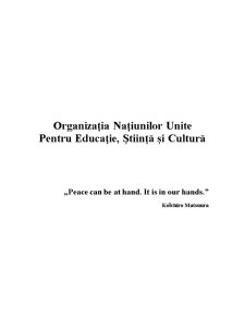 Organizația Națiunilor Unite pentru Educație, Știință și Cultură - Pagina 1