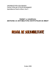 Riscul de Solvabilitate - Pagina 1