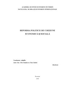 Reforma Politicii de Coeziune Economică și Socială - Pagina 1