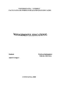 Managementul educațional - Pagina 1