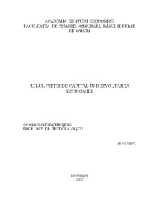 Rolul Pieței de Capital în Dezvoltarea Economiei - Pagina 1