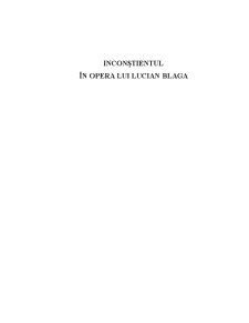 Inconștientul în Opera lui Lucian Blaga - Pagina 1