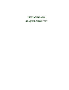 Lucian Blaga - Spațiul Mioritic - Pagina 1