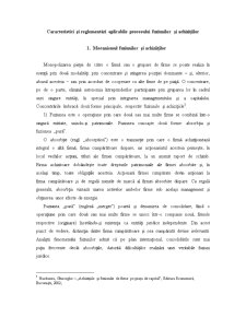 Caracteristici și Reglementări Aplicabile Procesului Fuziunilor și Achizițiilor - Pagina 1