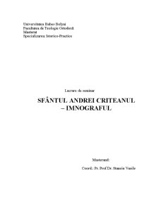 Sfântul Andrei Criteanul - Imnograful - Pagina 1