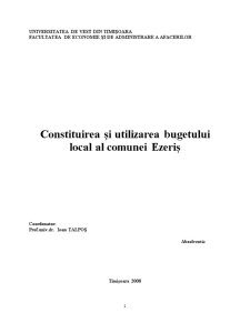Constituirea și Utilizarea Bugetului Local al Comunei Ezeriș - Pagina 2