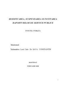 Modificarea, suspendarea și încetarea raporturilor de servicii publice - Pagina 1