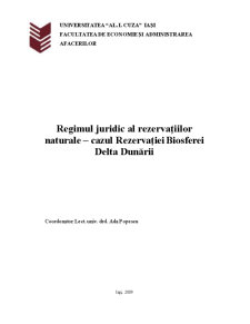 Regimul juridic al rezervațiilor naturale - Rezervația Biosferei Delta Dunării - Pagina 1
