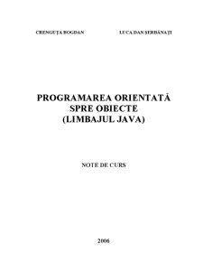 Programarea orientată spre obiecte - limbajul Java - Pagina 1