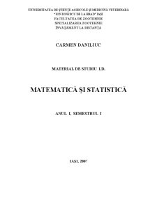 Matematică și Statistică - Pagina 1
