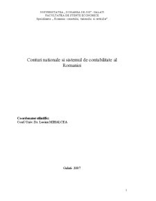 Conturi naționale și sistemul de contabilitate al României - Pagina 1