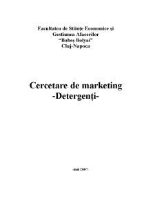 Cercetare de marketing - detergenți - Pagina 1