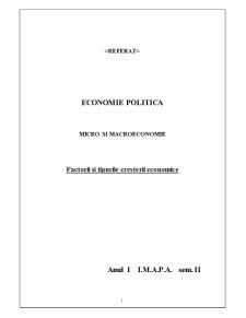 Factorii și tipurile creșterii economice - Pagina 1