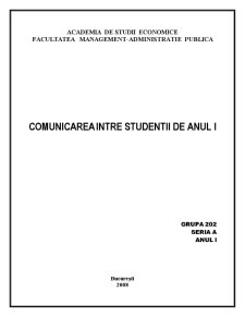 Comunicarea între studenții de anul 1 - Pagina 1