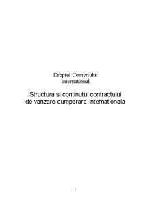 Structura și conținutul contractului de vânzare-cumpărare internațională - Pagina 1