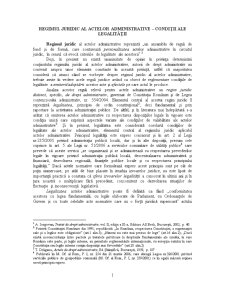 Regimul Juridic al Actelor Administrative - Condiții ale Legalității - Pagina 1