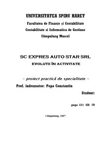 Evoluții în activitate SC Express Auto Star SRL - Pagina 1