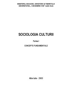 Sociologia Culturii - Pagina 1