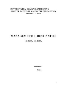 Managementul destinației - Bora Bora - Pagina 1