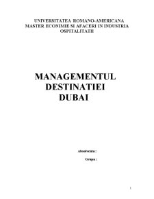 Managementul destinației - Dubai - Pagina 1