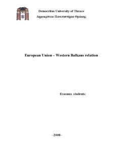 European Union - Western Balkans Relation - Pagina 1