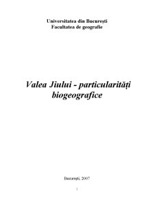 Valea Jiului - particularități biogeografice - Pagina 1