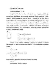 Formalismul Lagrange - Pagina 1