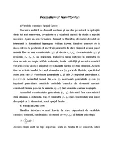 Formalismul Hamiltonian - Pagina 1