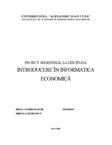 Proiect Semestrial la Disciplina Introducere în Informatica Economică - Pagina 1