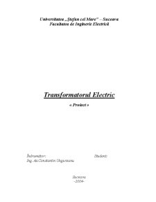 Proiectarea unui Transformator Electric Trifazat de Putere - Pagina 1