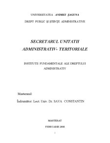 Secretarul Unitatii Administrativ-Teritoriale - Pagina 1