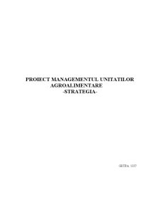 Managementul unităților agroalimentare - strategia - Pagina 1