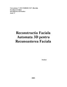 Reconstrucția facială automată 3D pentru recunoașterea facială - Pagina 1